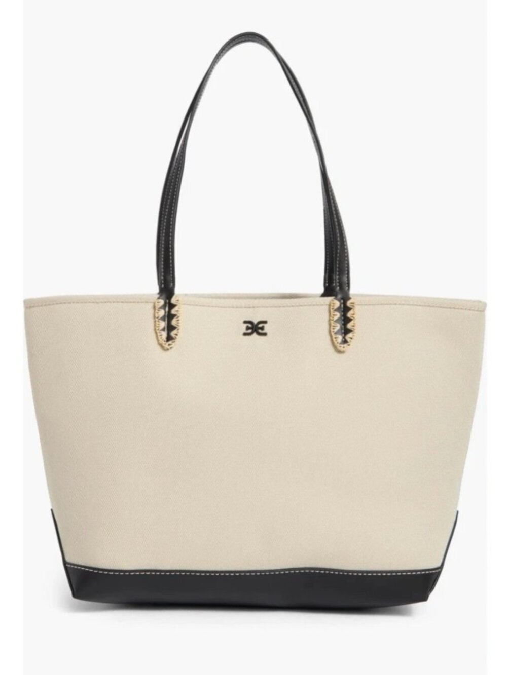 SAM EDELMAN Large Waylon Nautical Tote Bag Canvas Shopper Beach Trip Handbag